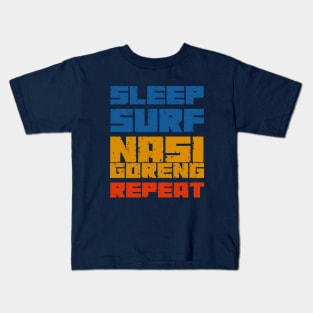 Sleep Surf Nasi Goreng Repeat Kids T-Shirt